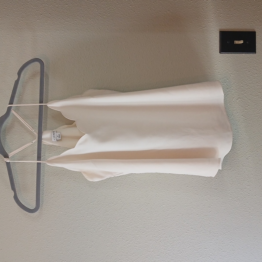 JCrew Scalloped Edge Tank Top Cream Size 6